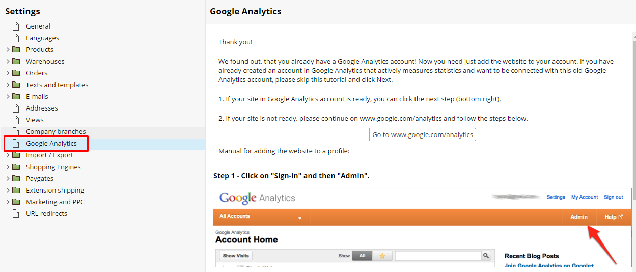 Google Analytics Add Account